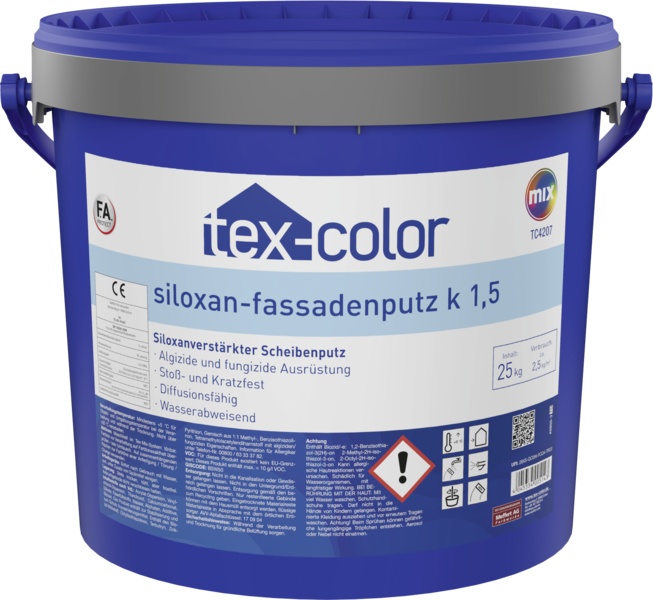 Gebinde TC4207 siloxan-fassadenputz k | Siloxanverstärkter Scheibenputz