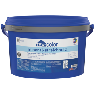 tex-color TC4303 mineral-streichputz Das Bild zeigt die Produktaufnahme von tex-color TC4303 mineral-streichputz im blauen tex-color Gebinde